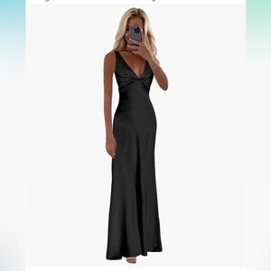 NWT Long Black Silk Dress